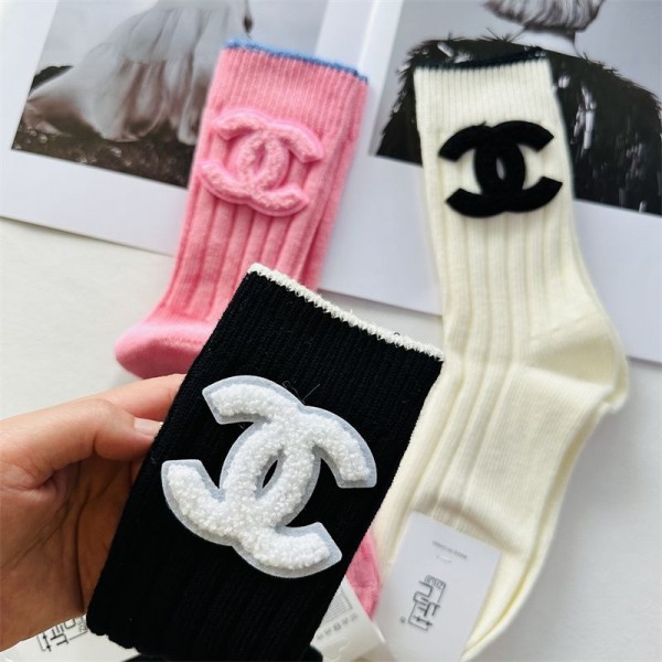 シャネル CHANEL 靴下 ふわふわ コットン製 ２点セット 厚手 ソフト 通気性よい かわいい レディース