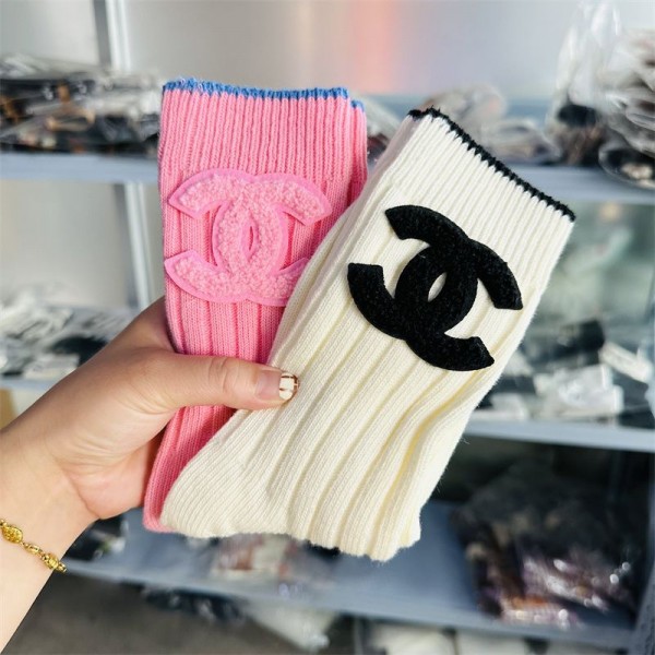 シャネル CHANEL 靴下 ふわふわ コットン製 ２点セット 厚手 ソフト 通気性よい かわいい レディース