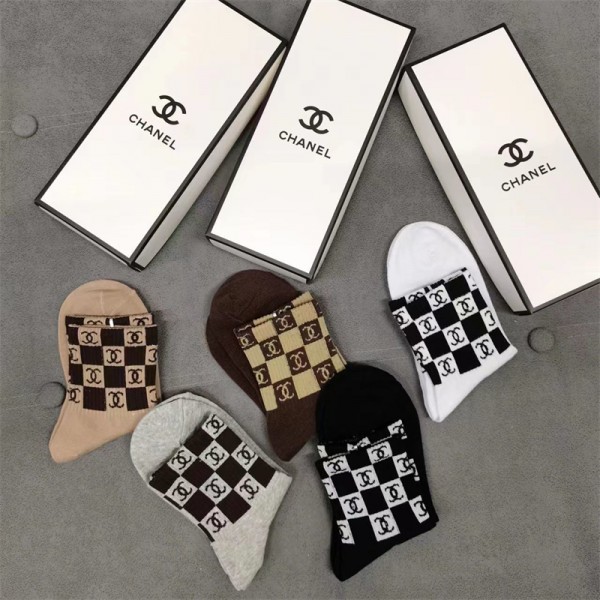 Chanel シャネルハイブランド ソックス 綿製ブランドミドルソックス 高品質上質な コットン ソックス くつしたブランドソックス 男女兼用 ファッション