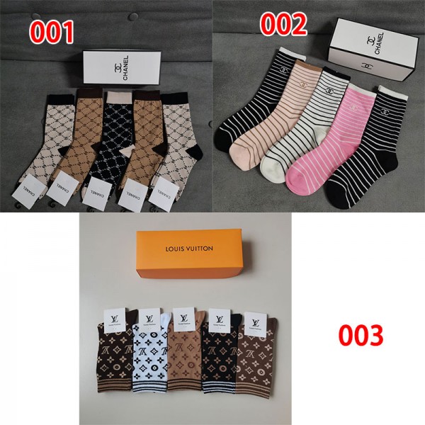 Chanel シャネル厚手ソックス 冬秋ブランド激安靴下メンズレディーススーパーコピー韓国 冷えとりくつした 冷え性対策グッズ 靴下 ソックス ハイブランド あったかグッズ 5足セット