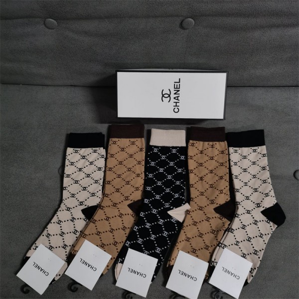 Chanel シャネル厚手ソックス 冬秋ブランド激安靴下メンズレディーススーパーコピー韓国 冷えとりくつした 冷え性対策グッズ 靴下 ソックス ハイブランド あったかグッズ 5足セット