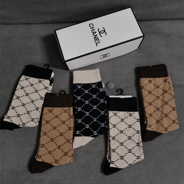 Chanel シャネル厚手ソックス 冬秋ブランド激安靴下メンズレディーススーパーコピー韓国 冷えとりくつした 冷え性対策グッズ 靴下 ソックス ハイブランド あったかグッズ 5足セット