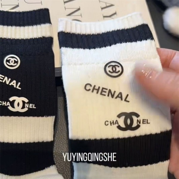 Chanel シャネルソックス ブランド スポーツ コピーパロディ靴下 韓国 安い韓国 冷えとりくつした  保温 ルームソックス ブランド通販