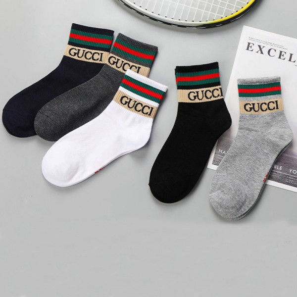 5足セットグッチ激安靴下 メンズ ビジネスgucciソックス ブラックグレー白コットン ソフト 通気性よい アウトドア ビジネス スポーツ スキー 靴下 防寒 通勤 通学 男性 おしゃれ 秋冬