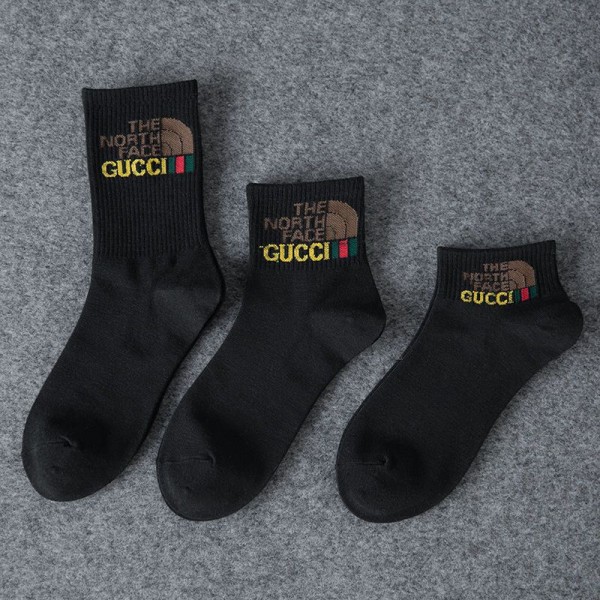 Gucci グッチ ザ・ノース・フェイス THE NORTH FACEハイブランド ソックス 綿製レディース向け 靴下 かわいいブランド ストッキング 大人気浅口ソックス 女の子好き 韓国