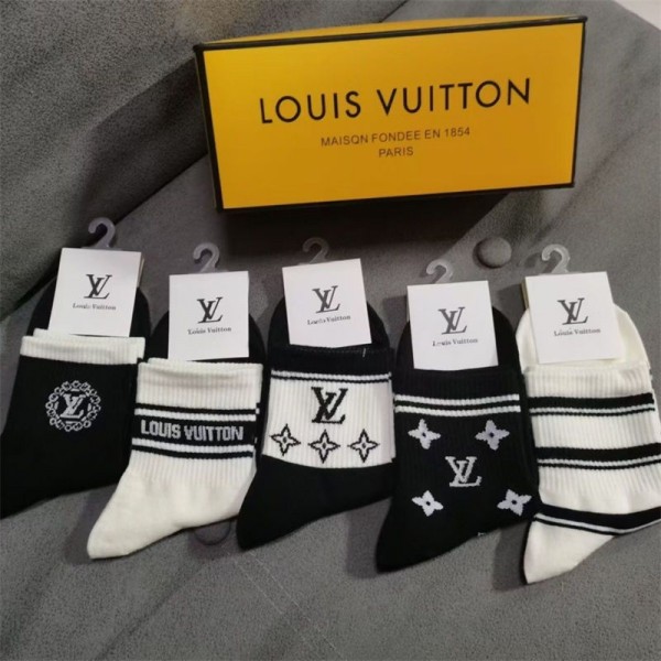 Lv ルイヴィトンブランド靴下 偽物ソックス ブランド スポーツ コピーブランド激安靴下メンズレディーススーパーコピー 保温 ルームソックス ブランド通販 5足セット