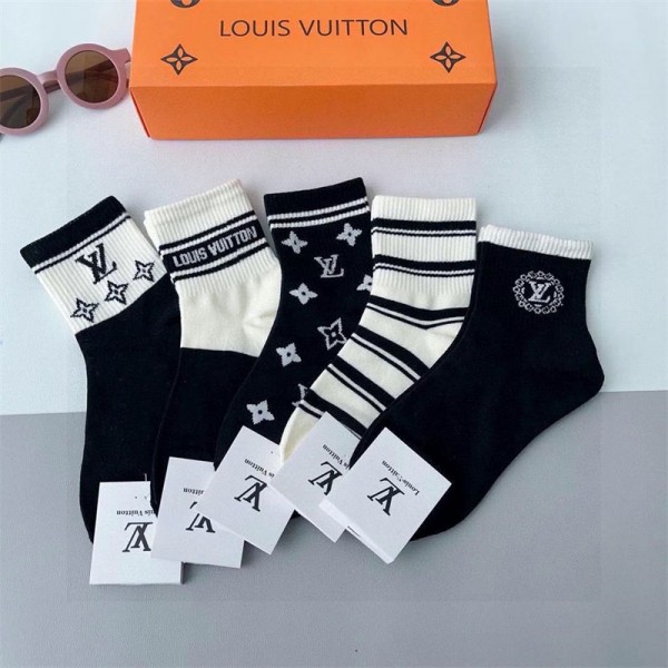 Lv ルイヴィトンブランド靴下 偽物ソックス ブランド スポーツ コピーブランド激安靴下メンズレディーススーパーコピー 保温 ルームソックス ブランド通販 5足セット