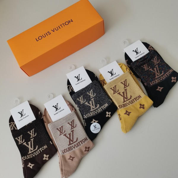 Lv ルイヴィトンブランド靴下 偽物厚手ソックス 冬秋ブランド激安靴下メンズレディーススーパーコピー韓国 冷えとりくつした 