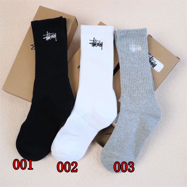 Stussy ステューシーブランド靴下 偽物厚手ソックス 冬秋冷え性対策グッズ 靴下 ソックス ハイブランド あったかグッズ  保温 ルームソックス ブランド通販 3足セット