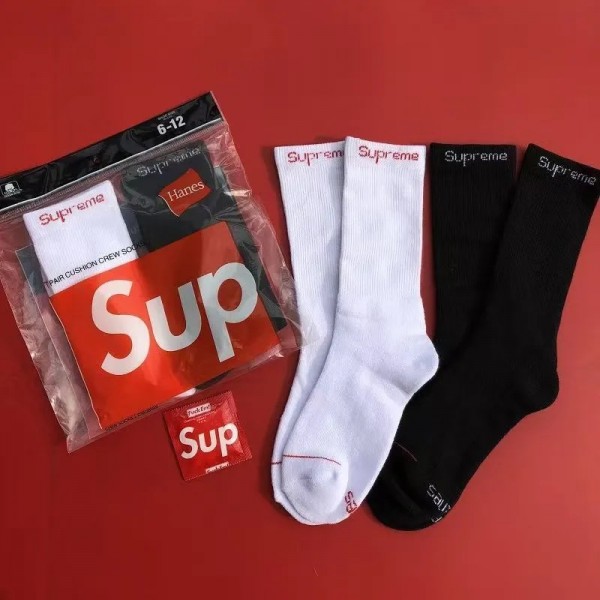 Supreme シュプリームブランド靴下 偽物パロディ靴下 韓国 安い厚手ソックス 冬秋ブランド激安靴下メンズレディーススーパーコピー 5足セット