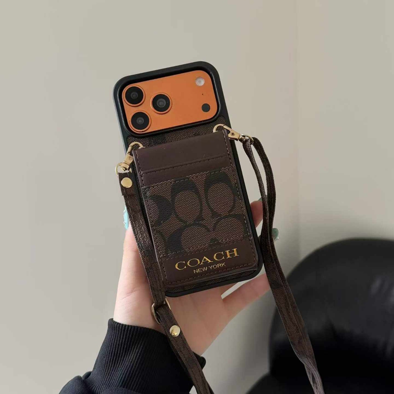 Coach アップル 15+ 14pro 16e 17eブランドスマホカバー