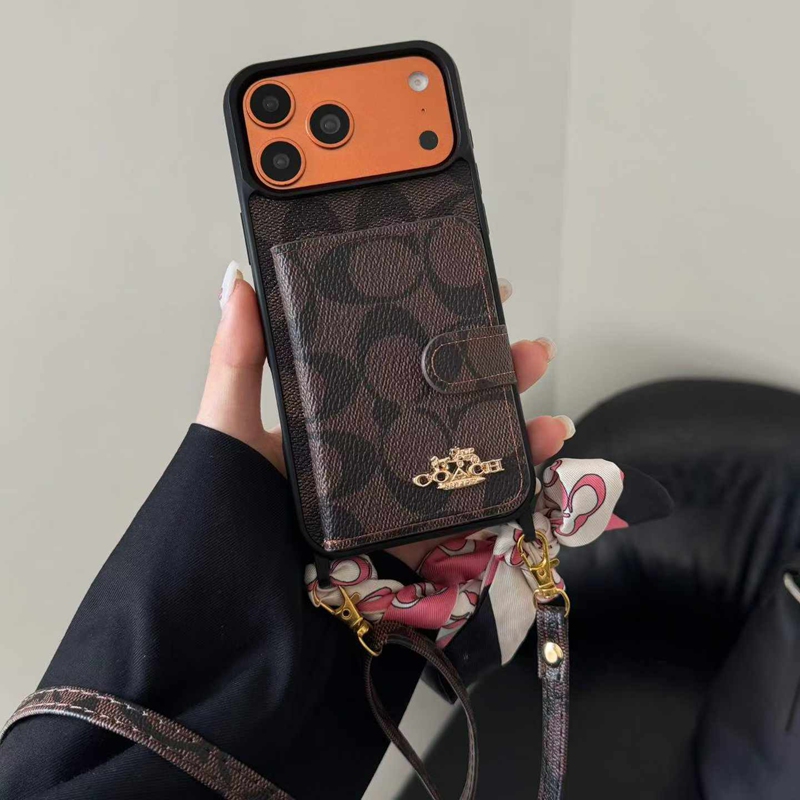Coach アップル 15+ 14pro 16e 17eブランドスマホカバー