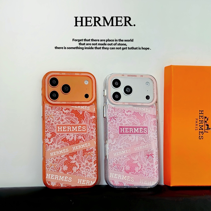 Hermesアップル 18 15+ 14pro 16e 17eブランドスマホカバー