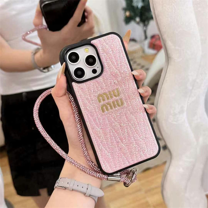 MiuMiuアップル 15+ 14pro 16eブランドスマホカバ