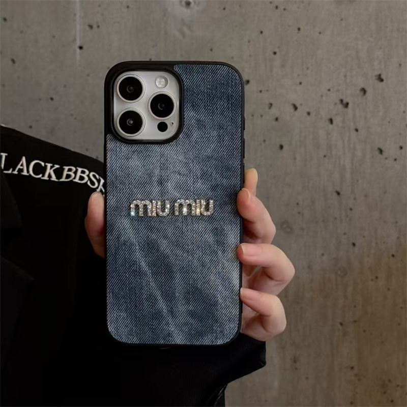 MiuMiuアップル 15+ 14pro 16e 17ブランドスマホカバー