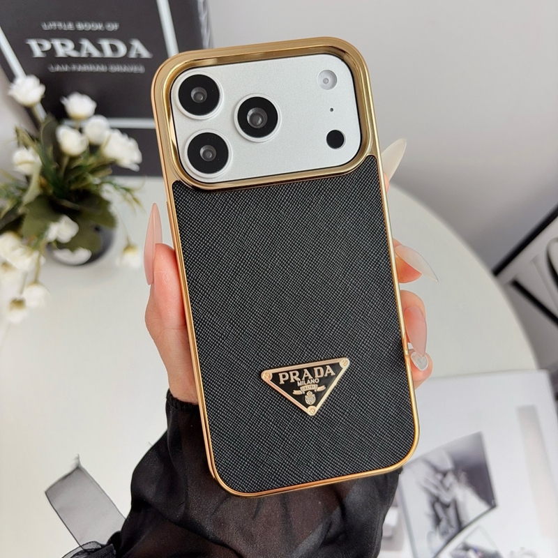 Pradaアップル 15+ 14pro 16e 17eブランドスマホカバー